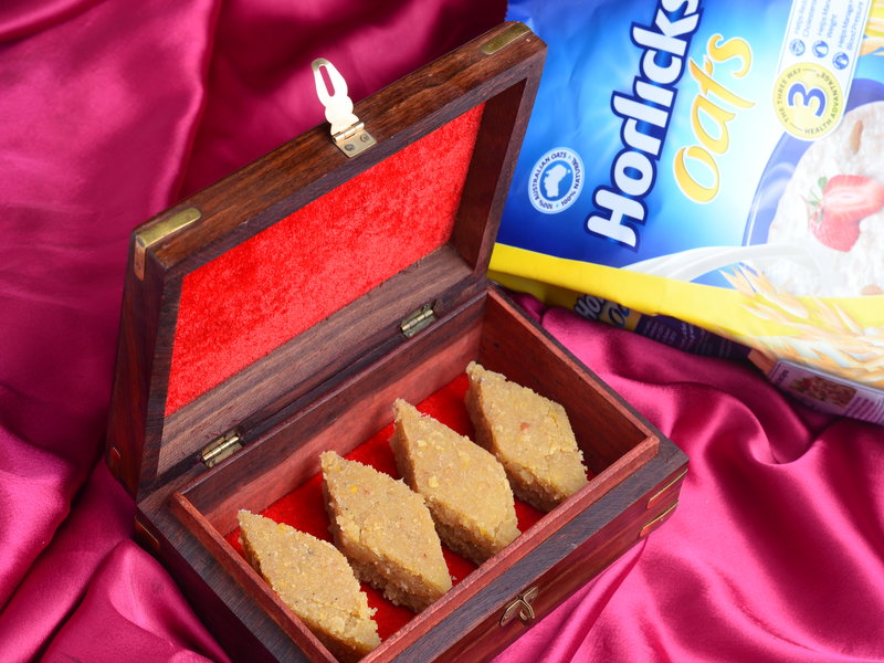 Horlicks Oats Chana Dal Burfi