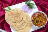 Malabar Parata with Chana Capsicum Curry