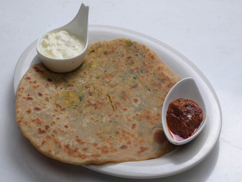 Paratha with Radish & Amaranth Leaves