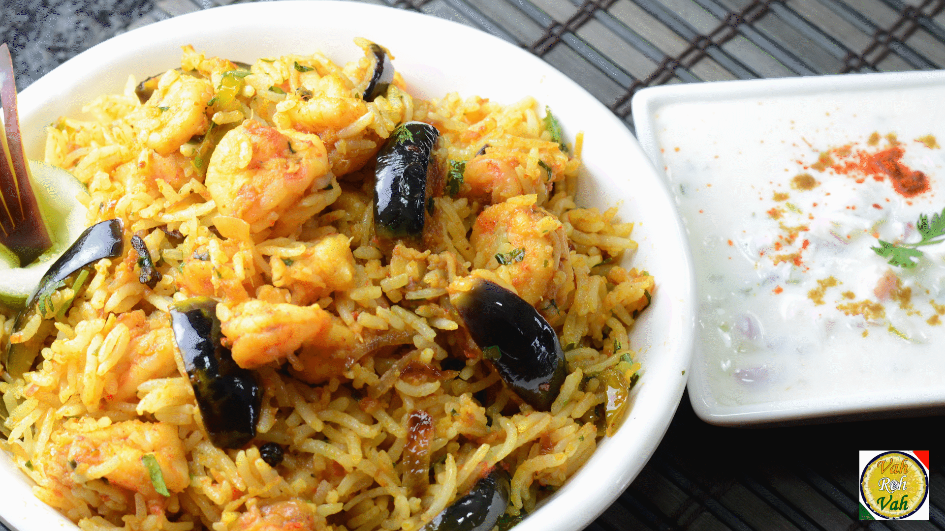 Prawn and Eggplant Fried Rice,shrimp fried rice vahrehvah